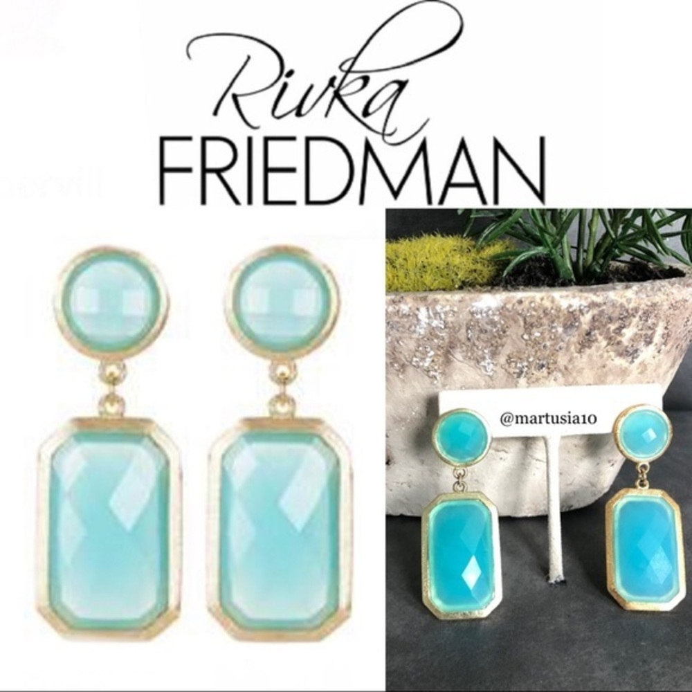 Rivka Friedman Clad Blue Crystal Drop Earrings